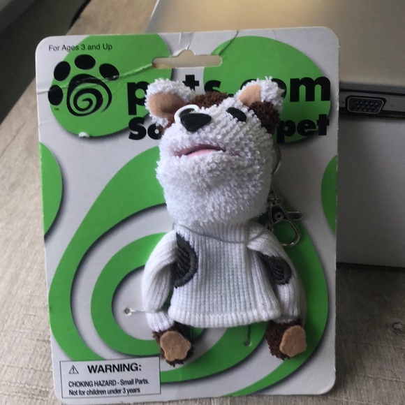 Vintage Pets.com sock puppet key chain